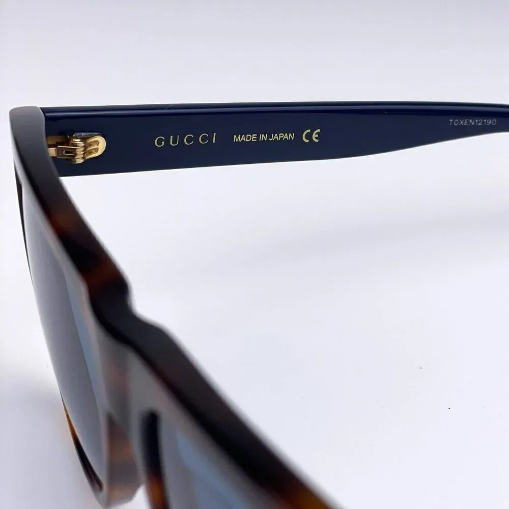 SALE! NEW Gucci Web GG0926S 002 Havana Blue Rectangle Men Sunglasses
